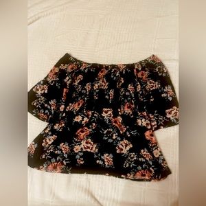 Rewind Floral Off the Shoulder Bell Sleeve Long Sleeve Shirt